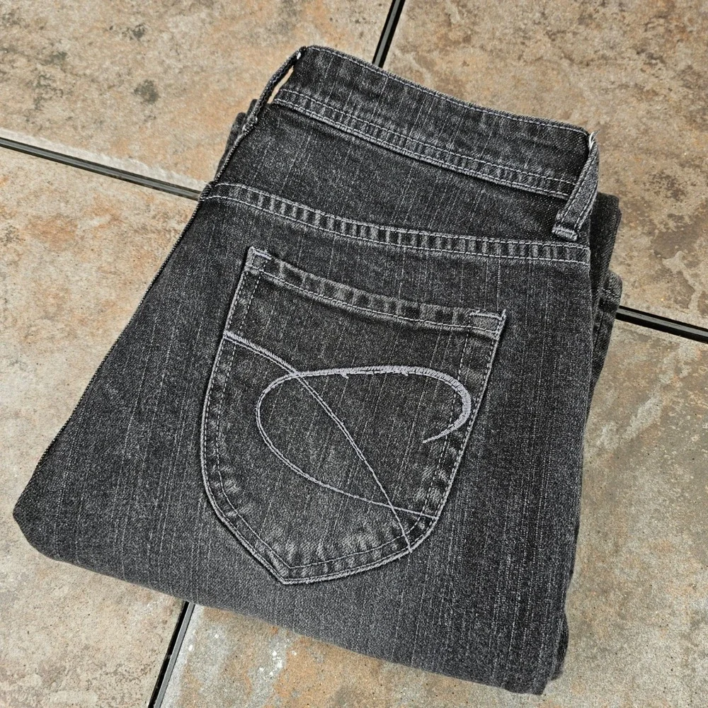 Chicos Platinum Womens Jeans Size 0.5 (30x30)Regular Black Bootcut Stretch Denim